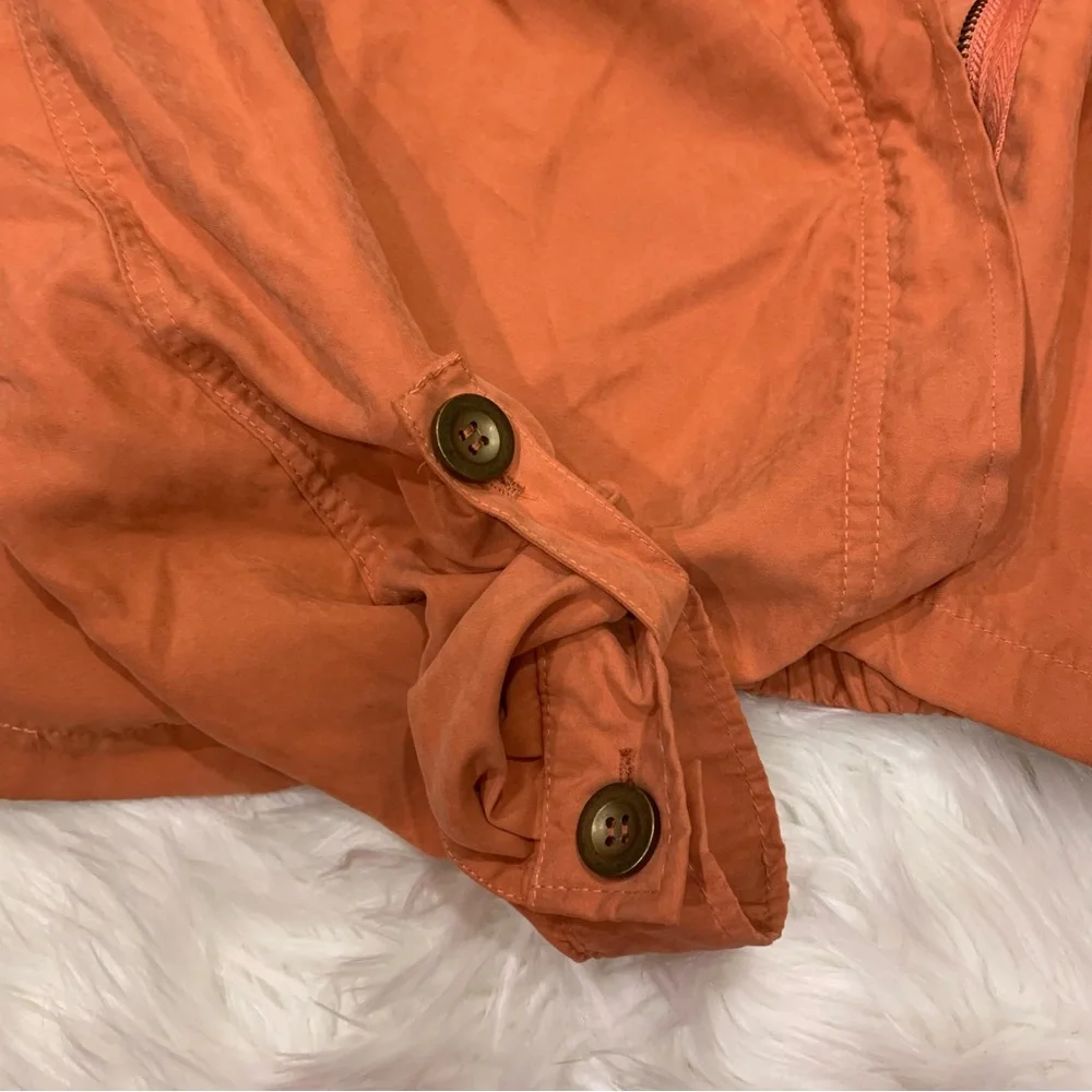 Orange peach zip up cropped hoodie